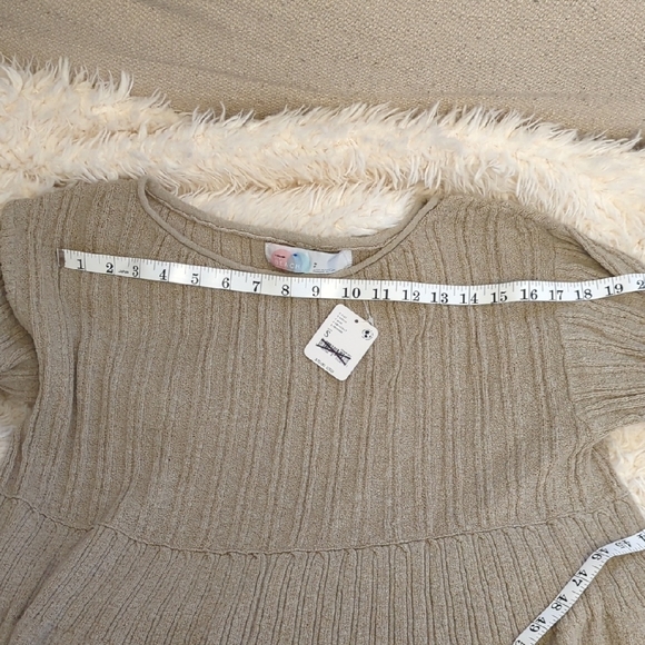 NWT FP Beach Free People Women's Beige Long Sleeve Top Size Small - Picture 10 of 12